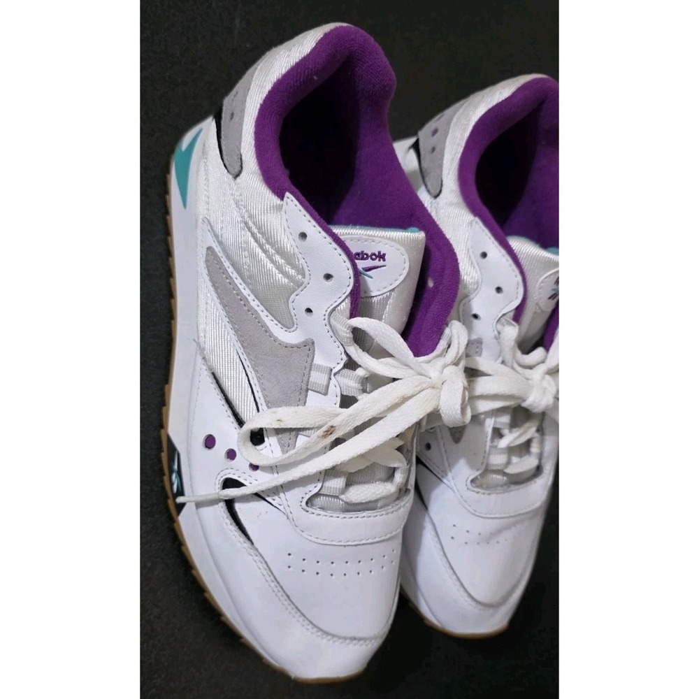 Reebok Women's Classic Leather ATI 90s White Teal Sneakers Shoes DV5376 9 EUC
